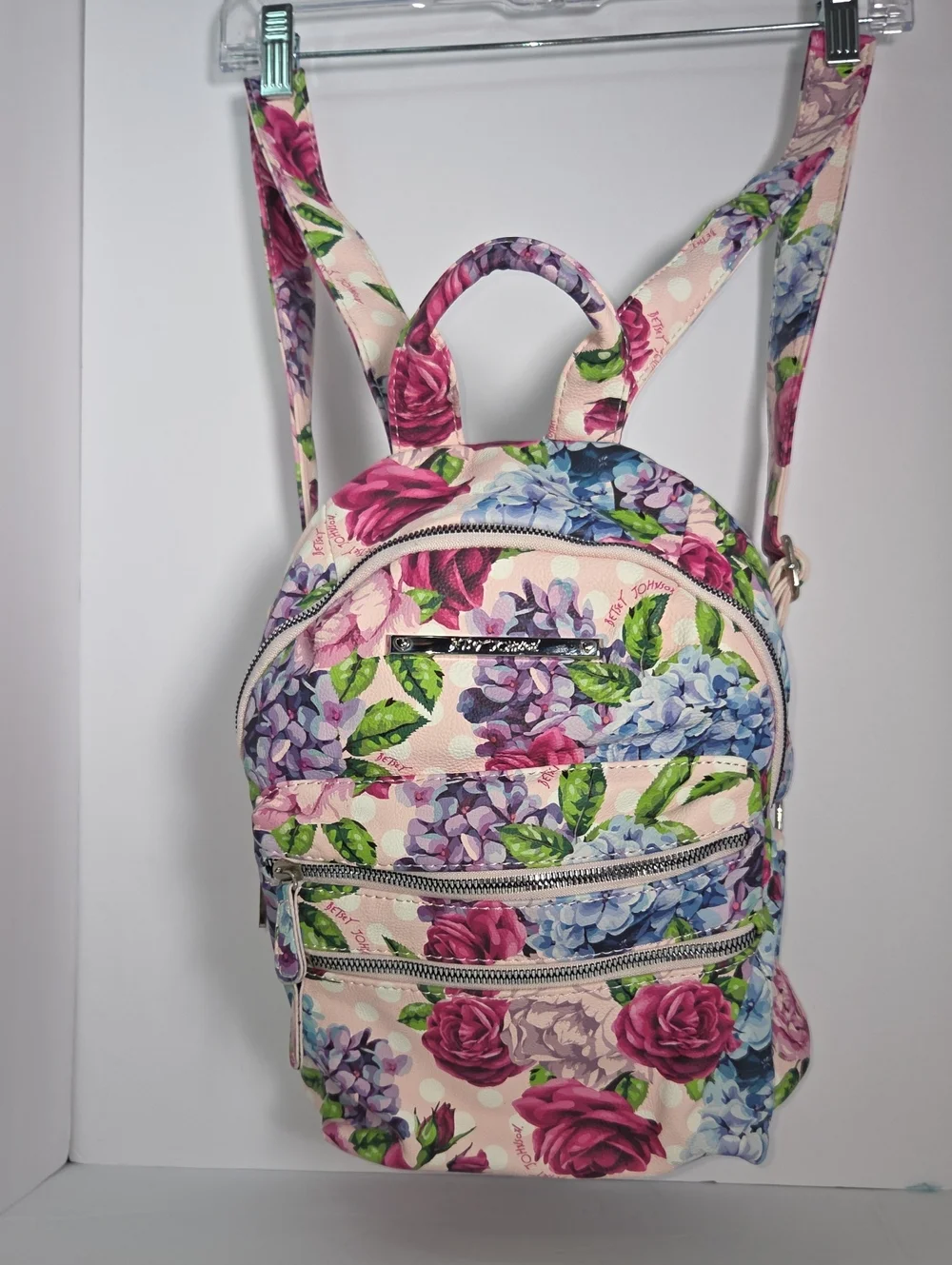 Betsey Johnson Floral Convertible Backpack - Pink Multi